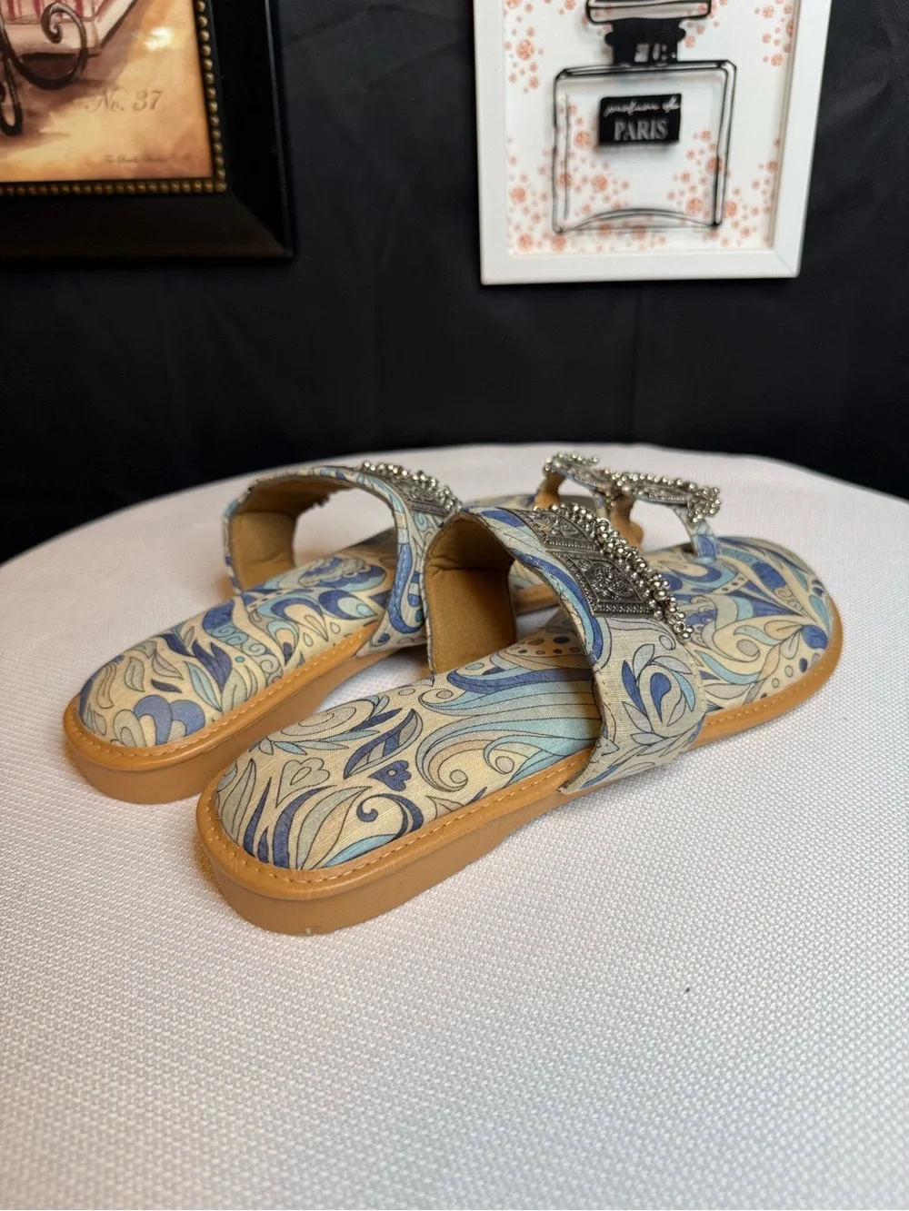 Handmade Indian Cotton Slip-On Sandals-New